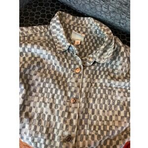 Future Collective Gabriella Karefa-Johnson Grey Checkerboard Denim Shirt Large